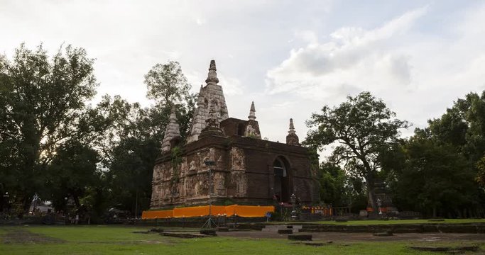 A Timelapse video of Potharam Maha Wihan Temple of Chet Yot Temple, located in Chiang Mai in northern Thailand