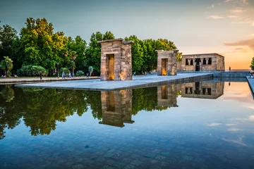 Papier Peint photo Lavable Madrid Temple de Debod, Madrid, Espagne