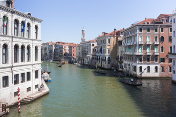 View of the Grand Canal in Venice from the Rialto Bridge