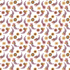 Floral seamless pattern, autumn colors