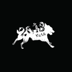 Dog./ Characters meaning of "Dog". 2018 is a Dog year. The twelve zodiac signs. Each year has a symbolic animal.(Chinese character)