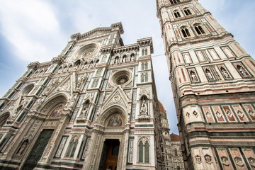 The Basilica di Santa Maria del Fiore and Giotto’s Campanile in Florence, Italy