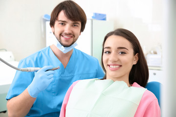 Beautiful young woman at dentist's office