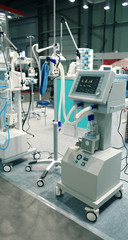 Modern equipment for hospital on exhibition