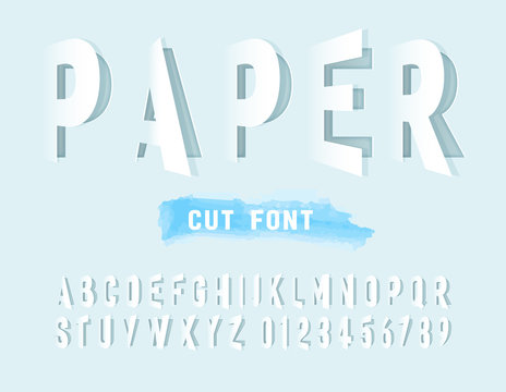 Grey Alphabet Letters Cut Out From Paper. Paper Cut Alphabet Set. Vector Illustration