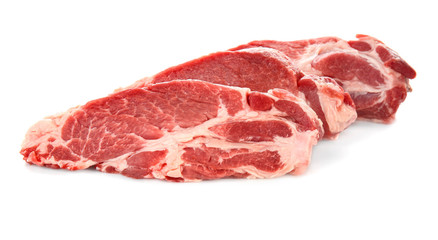 Fresh raw meat on white background