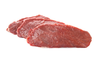 Fresh raw meat on white background