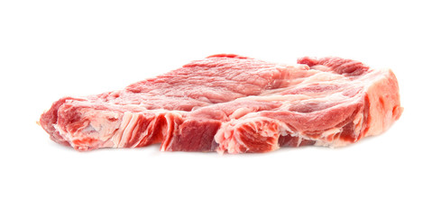 Fresh raw meat on white background