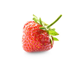 Ripe strawberry on white background