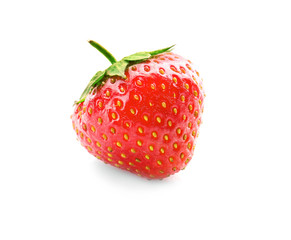 Ripe strawberry on white background
