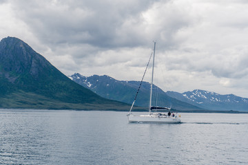 Sailing a yacht in Norway