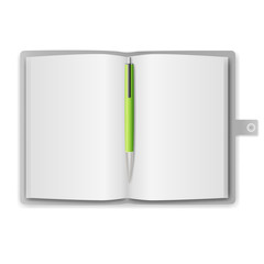 realistic notebook, exercise book, vector illustration