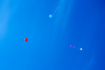 Blue sky with clouds and sun.