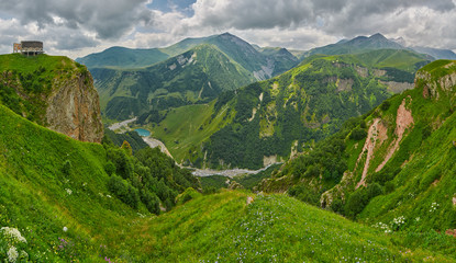 Fototapeta na wymiar Georgian Military Road Panorama