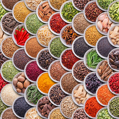 Seamless texture with spices and herbs