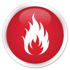 Fire icon premium red round button