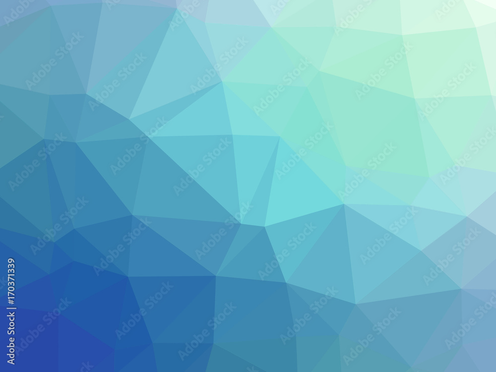 Wall mural abstract blue teal gradient polygon shaped background