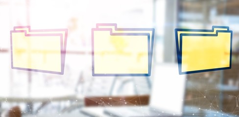 Composite image of laptop on a table