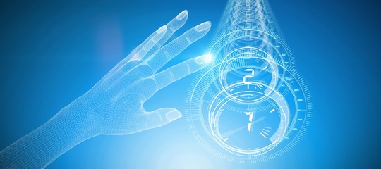 Composite image of 3d image of human hand