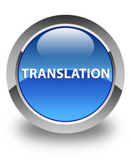 Translation glossy blue round button