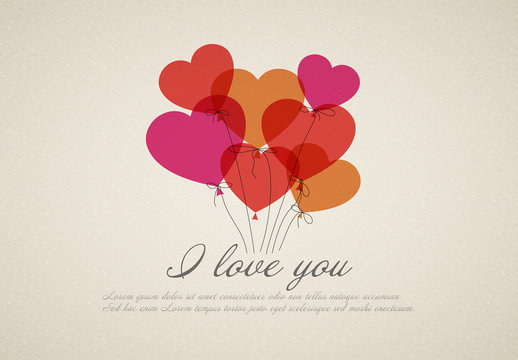 Heart Balloons Valentine's Day Graphic Layout