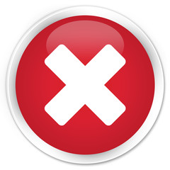 Cancel icon premium red round button