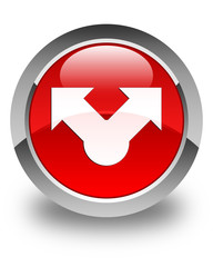 Share icon glossy red round button