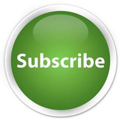 Subscribe premium soft green round button