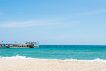 Fototapeta premium Sea in Rayong, Thailand . The beautiful sea in thailand