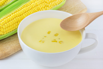 コーンスープとトウモロコシ