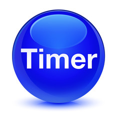 Timer glassy blue round button
