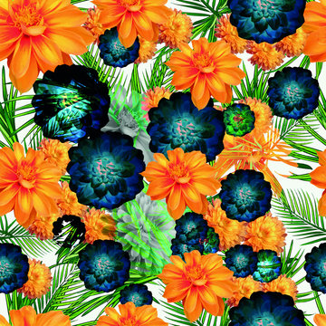 Floral Seamless Pattern; Nature Background