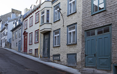 Fototapeta na wymiar Old Quebec city street closeup, Canada