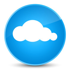 Cloud icon elegant cyan blue round button