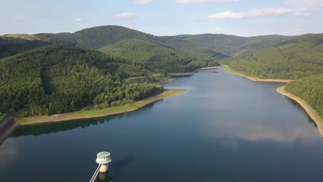 The Obernau dam lake in Siegerland, Germany