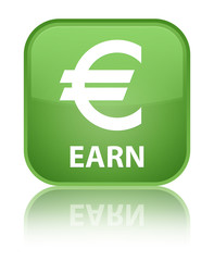 Earn (euro sign) special soft green square button