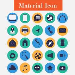 Material icon set button vector design.