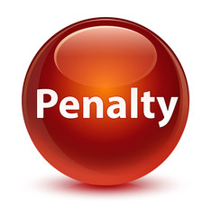 Penalty glassy brown round button