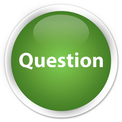 Question premium soft green round button