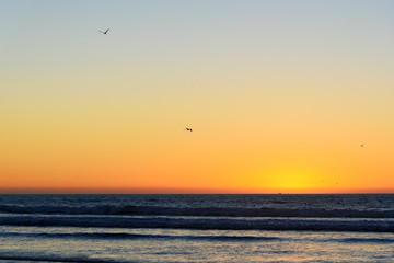 Fototapeta na wymiar Beach in Agadir city at sunset, Morocco