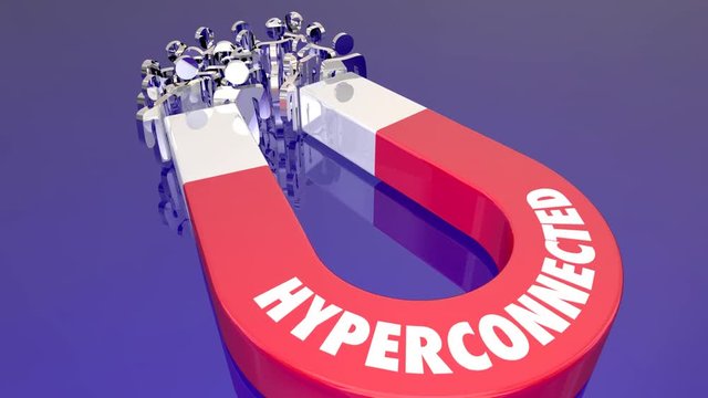 Hyperconnected People Networked Together Magnet 3d Animation