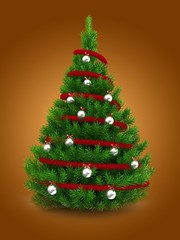 3d green Christmas tree