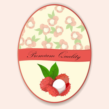 Vintage fruit poster design with Lychee