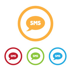 Colorful SMS Icons With Rings