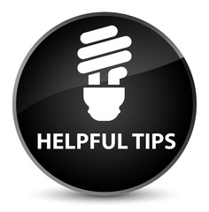 Helpful tips (bulb icon) elegant black round button