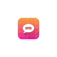 Modern SMS Icon With Long Shadow