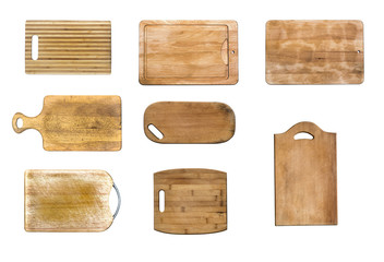 Set of Cutting boards top view.