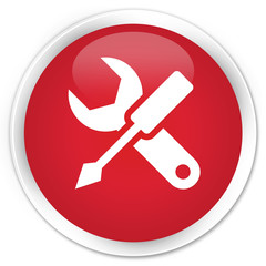 Settings icon premium red round button