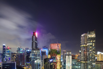 cityscape of Singapore city at night