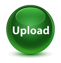Upload glassy soft green round button